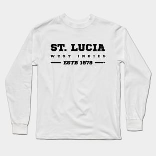 St Lucia Estb 1979 West Indies Patriotic Design Long Sleeve T-Shirt